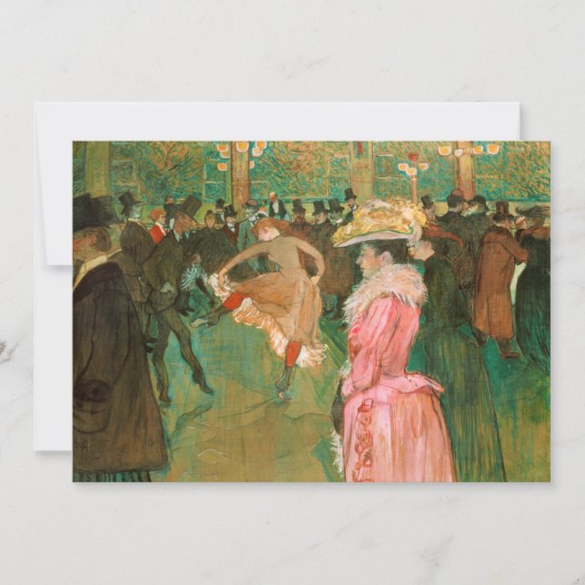 Tarjeta De Agradecimiento Toulouse-Lautrec - En el Rouge, la danza (Anverso)