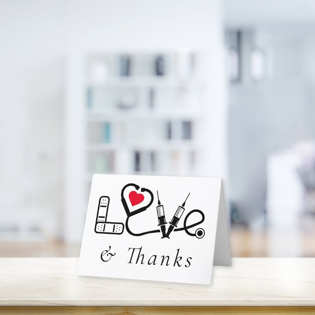 Tarjeta De Agradecimiento Trabajador de Atención Médica Amor y (Subido por el creador)