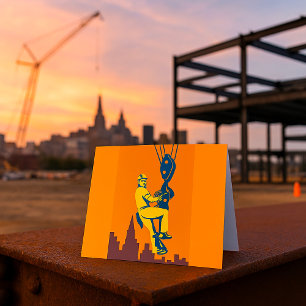Tarjeta De Agradecimiento Trabajador de Construcción Izado