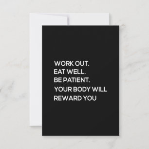 Tarjeta De Agradecimiento trabajar come bien tenga paciencia su cuerpo recom