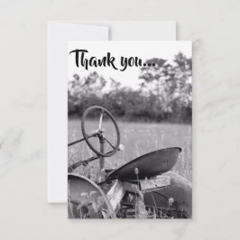 Tarjeta De Agradecimiento Tractor en Long Grass Gracias Cartas