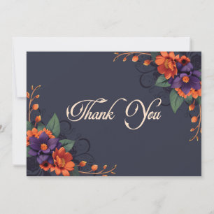 Tarjeta De Agradecimiento Tradición Floral Gótica Elegante Agradecimientos d