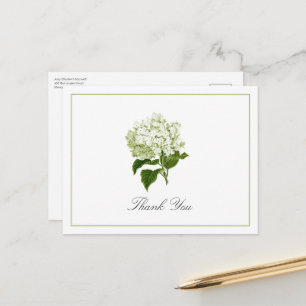 Tarjeta de agradecimiento tradicional de Hortensia