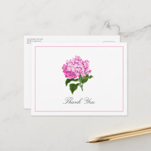Tarjeta de agradecimiento tradicional de hortensia