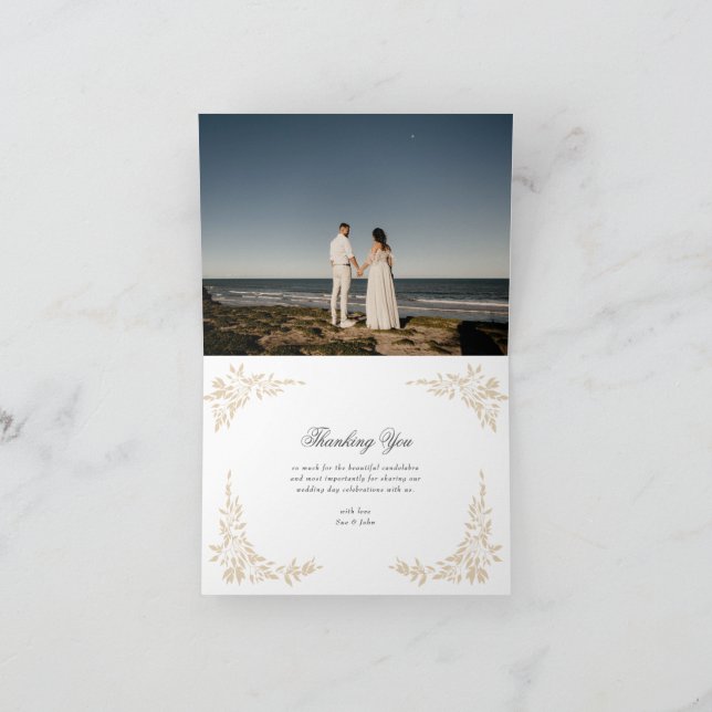 Tarjeta De Agradecimiento tradicional Escudo Monograma Clásico Boda Elegante (Interior)