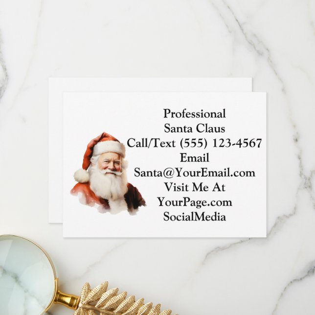 Tarjeta De Agradecimiento Traditional Santa Claus Business Thank You Card (Anverso/Reverso In Situ)