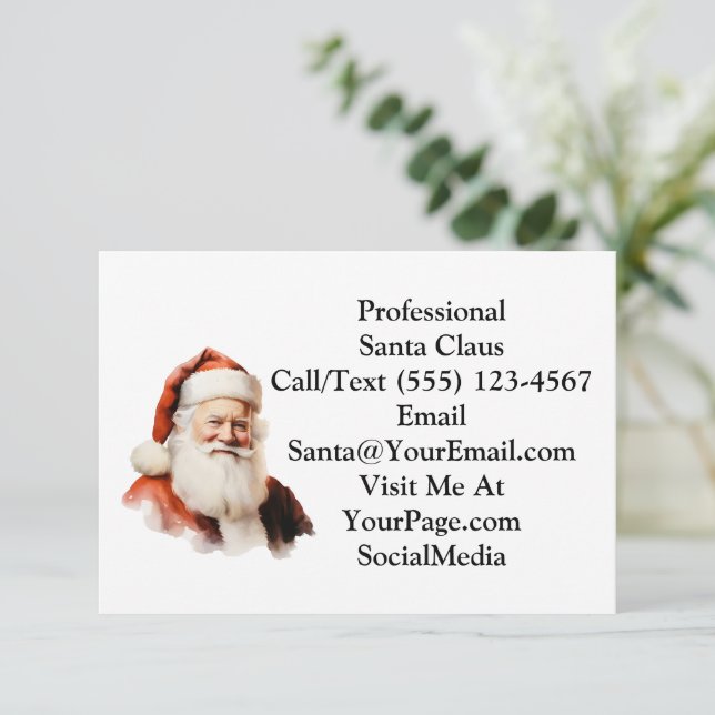 Tarjeta De Agradecimiento Traditional Santa Claus Business Thank You Card (Anverso de pie)