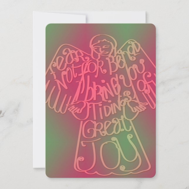 Tarjeta De Agradecimiento "traes novedades...". Navidades Angel Greeting.  (Anverso)