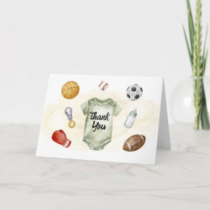 Tarjeta De Agradecimiento Traje de baño de Watercolor All Star Sports para B