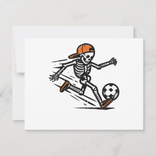 Tarjeta De Agradecimiento Traje de fútbol de esqueleto de Halloween para hom