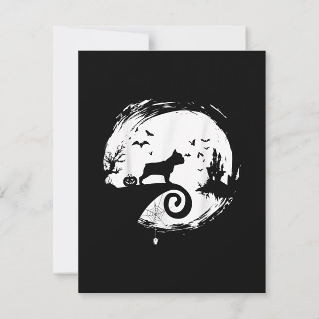 Tarjeta De Agradecimiento Traje de Halloween de Bulldog Francés Luna Regalo (Anverso)