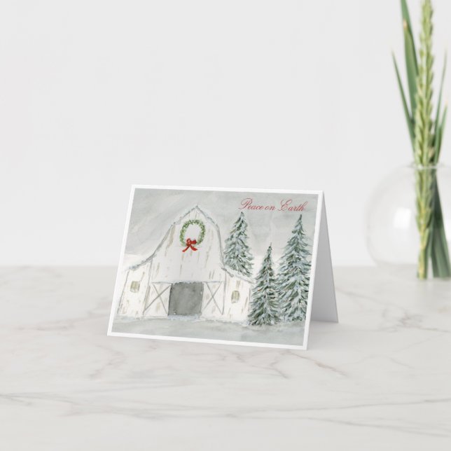 Tarjeta De Agradecimiento Tranquilo bar de vacaciones de invierno (Anverso)