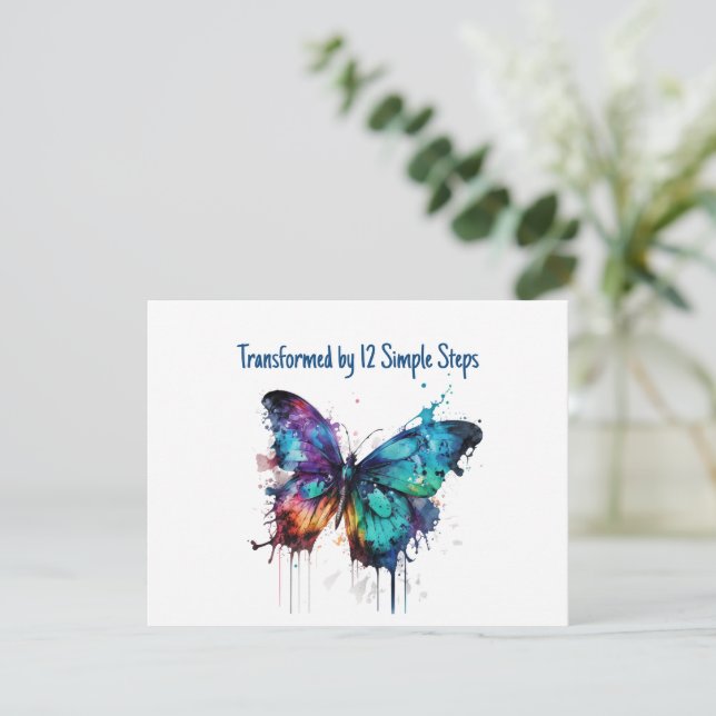 Tarjeta De Agradecimiento Transformado por 12 Pasos Simples (Anverso de pie)