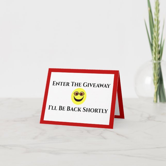 Tarjeta De Agradecimiento Transmisión en vivo Volveré en breve con la tarjet (Anverso)