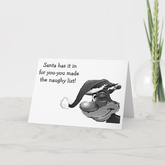 TARJETA DE AGRADECIMIENTO TRANSMITIÓ UN VISTAZO EN NAUGHT/NICE LIST-GRACIAS (Anverso)