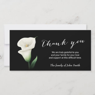 Tarjeta De Agradecimiento Tras el funeral de Calla Lily Flower Memorial