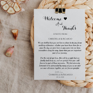 Tarjeta De Agradecimiento Trato moderno y boda de bienvenida