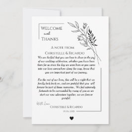 Tarjeta De Agradecimiento Trato moderno y boda de bienvenida