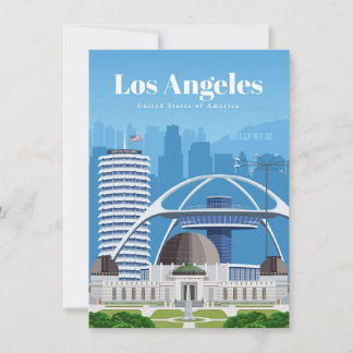 Tarjeta De Agradecimiento Travel Art Travel to Los Angeles