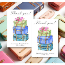 Tarjeta De Agradecimiento Traveling from Miss to Mrs Bridal Shower