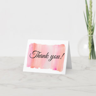 Tarjeta De Agradecimiento Trazo de pincel de acuarela rosa moderno