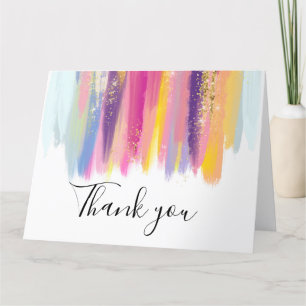 Tarjeta De Agradecimiento Trazo de pintura colorido
