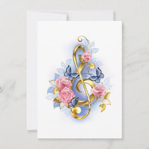 Tarjeta De Agradecimiento Treble arrecife con rosas rosas rosas rosas
