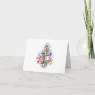 Tarjeta De Agradecimiento Treble arrecife con rosas rosas rosas rosas