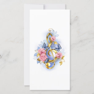 Tarjeta De Agradecimiento Treble arrecife con rosas rosas rosas rosas