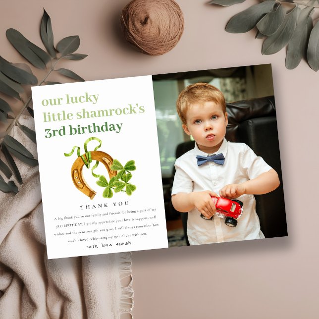 Tarjeta De Agradecimiento Trébol Afortunado Día de San Patricio Foto Cumplea (Subido por el creador)