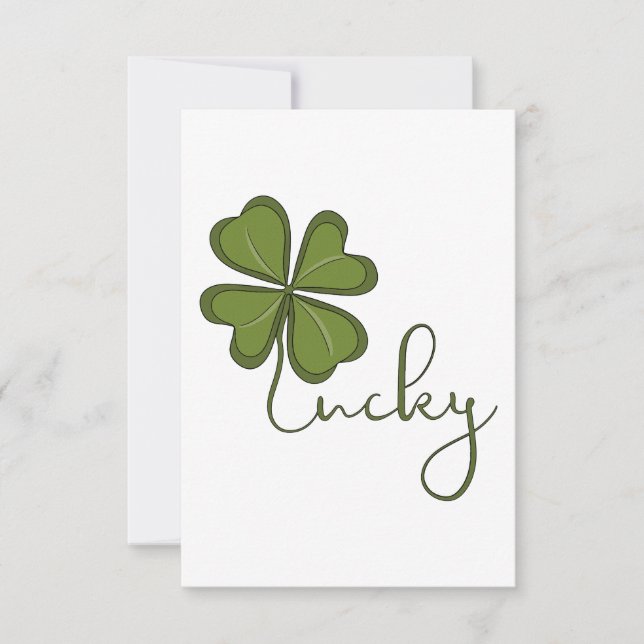 Tarjeta De Agradecimiento Trébol de cuatro hojas Lucky (Anverso)