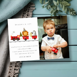 Tarjeta De Agradecimiento Tren de animales de Woodland Cute Foto de cualquie