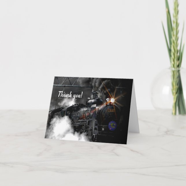 Tarjeta De Agradecimiento Tren de vapor (Anverso)