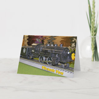 Tarjeta De Agradecimiento Tren del modelo de escala de O - gracias