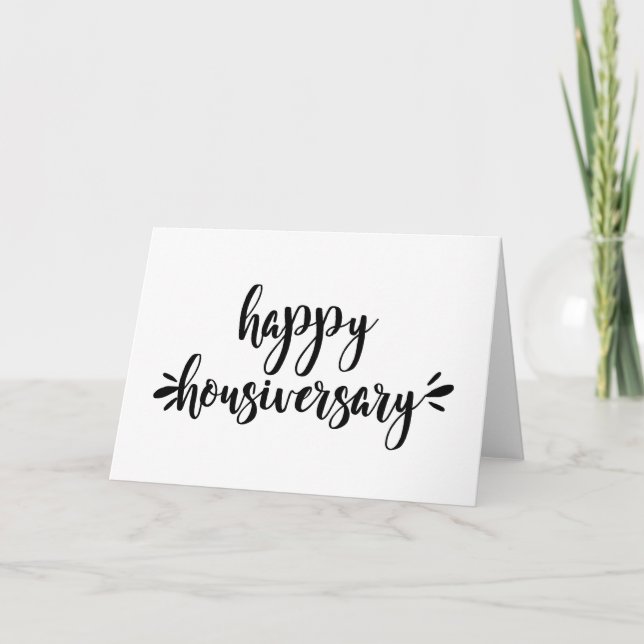 Tarjeta De Agradecimiento Trendy Happy Home Aniversario Inmobiliario (Anverso)