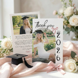 Tarjeta De Agradecimiento Trendy Modern Photo Graduation