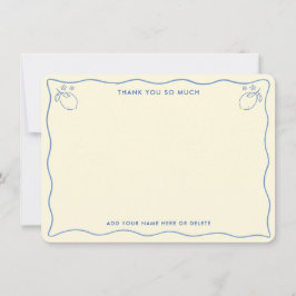 Tarjeta De Agradecimiento Trendy Squiggle Border Lemon Doodles Bridal Shower