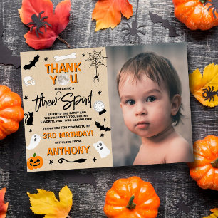 Tarjeta De Agradecimiento ¡Tres Espíritus! Foto de cumpleaños número 3 de Ha