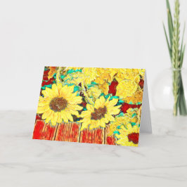 Tarjeta De Agradecimiento Tres girasoles