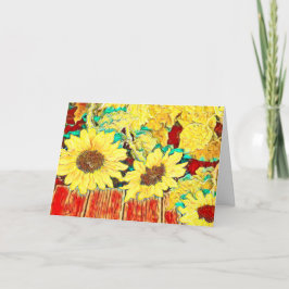 Tarjeta De Agradecimiento Tres girasoles