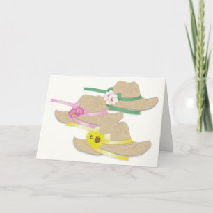 Tarjeta De Agradecimiento Tres gorras de paja
