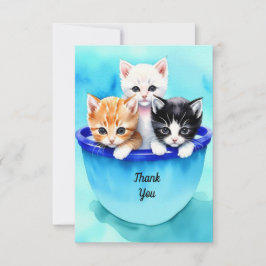Tarjeta De Agradecimiento Tres hermosos gatitos