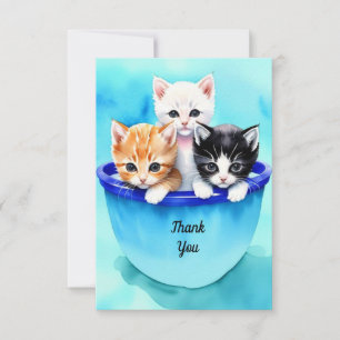 Tarjeta De Agradecimiento Tres hermosos gatitos