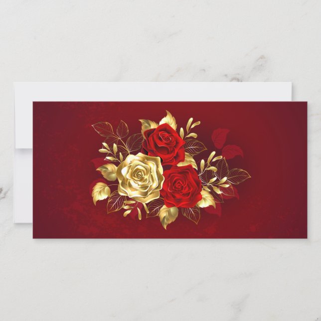Tarjeta De Agradecimiento Tres Rosas Joyas (Anverso)