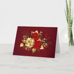 Tarjeta De Agradecimiento Tres Rosas Joyas