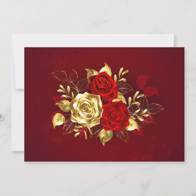 Tarjeta De Agradecimiento Tres Rosas Joyas (Anverso)