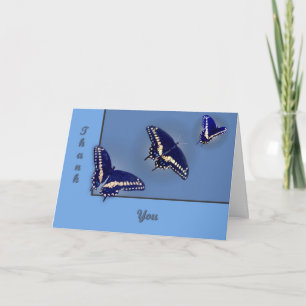 Tarjeta De Agradecimiento Tres Swallowtail negro