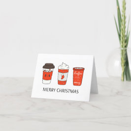 Tarjeta De Agradecimiento Tres tazas de café de papel Navidades con toppings