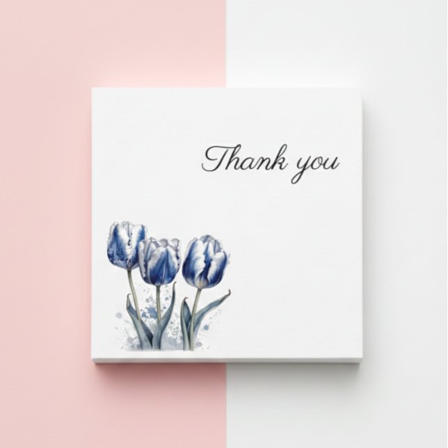 Tarjeta De Agradecimiento Tres Tulipanes Azules Delft (Subido por el creador)