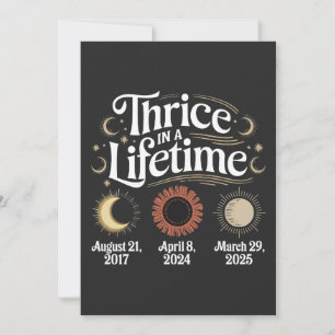 Tarjeta De Agradecimiento Tres veces en la astronomía del eclipse solar 2025